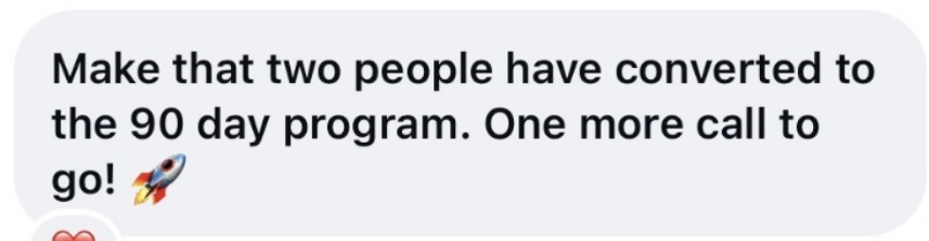 Sharon Verma testimonial: Make that two people have converted to the 90 day program. One more call to go!
